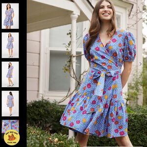 Princess Highway 100% Organic Cotton Whimsey Floral Abby Wrap Dress Size 8